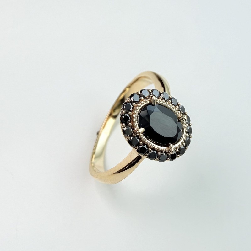 czarny spinel i diamenty w żółtym złocie 585-adbizuteria.jpg